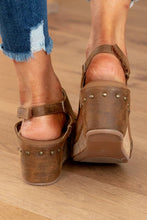 Load image into Gallery viewer, Leather Studded Wedge Sandals