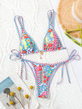 Load image into Gallery viewer, Boho Print Lace-Up Bikini Swimsuit