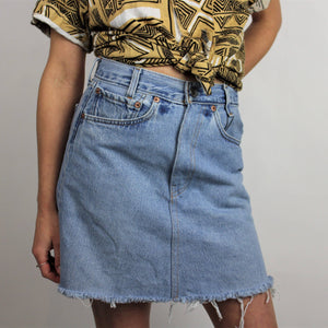 Upcycled Denim Mini-Skirt