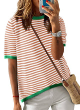 Load image into Gallery viewer, Tilly Striped Short Sleeve Knit Sweater