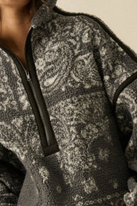 Sherpa Fleece Zip Pullover Jacket