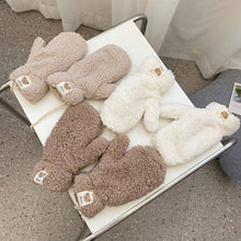 Load image into Gallery viewer, Teddy Bear Fleece Mittens - Gloves