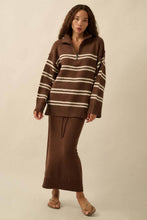 Load image into Gallery viewer, Tandy Striped Knit Quarter-Zip Sweater