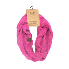 Load image into Gallery viewer, Solid Cable Knit CC Infinity Scarf