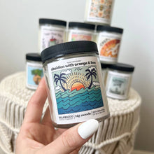 Load image into Gallery viewer, "Sunny Days Ahead" Obsidian with Orange &amp; Lime - Soy Candle