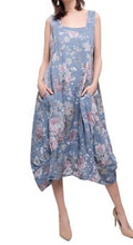 Load image into Gallery viewer, Italian Linen Sleeveless floral dress