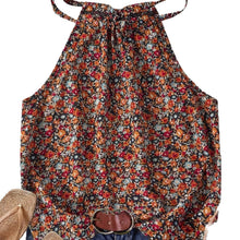 Load image into Gallery viewer, Boho Ditsy Floral Halter Neck Camisole Summer Tank Top