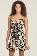 Load image into Gallery viewer, Black Floral PEEK A BOO DRESS