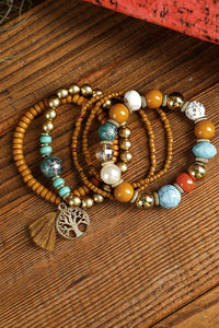 Boho Beaded Turquoise Bracelets Set 5pcs