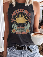 Load image into Gallery viewer, Sunrise over the mountains graphic tank top
