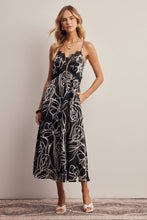 Load image into Gallery viewer, Flora Lace Trim Satin Midi Dress
