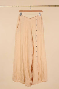 Italian Linen Pants Button Detail