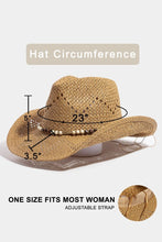 Load image into Gallery viewer, Mixed Beaded Strap Western Fedora Straw Hat