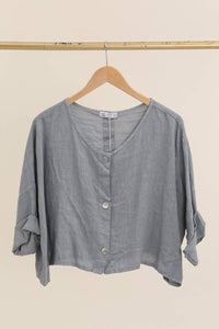 Italian Linen Button Down Top