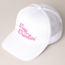 Load image into Gallery viewer, Day Drinkin Texts Embroidery Mesh Back Trucker Hat