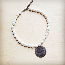 Load image into Gallery viewer, Freshwater Pearl Collar Necklace w/ Copper Scroll Pendant