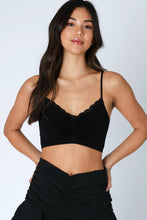 Load image into Gallery viewer, Lace Trim Shirred Bralette