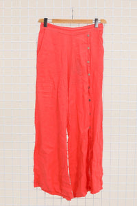 Italian Linen Pants Button Detail