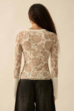 Load image into Gallery viewer, Floral Mesh Raglan Henley Top