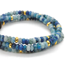 Load image into Gallery viewer, Blue Line Jasper + Gold Bracelet Bundle