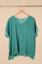 Load image into Gallery viewer, Italian Cotton Linen Rolled Sleeve T-shirt