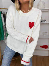 Load image into Gallery viewer, Heart Pattern Pullover Sweater