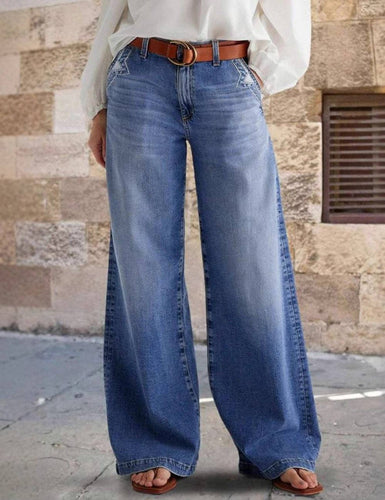 Aria Vintage Washed Straight Leg  Jeans