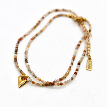 Load image into Gallery viewer, Gold Heart Mini Stone Gold Charm Necklace