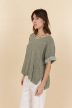 Load image into Gallery viewer, Italian Cotton Linen Rolled Sleeve T-shirt