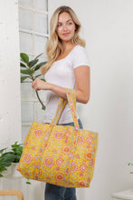 Load image into Gallery viewer, Floral Quilted Cotton Tote Bag