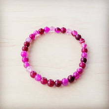 Load image into Gallery viewer, Pink Agate Beaded Stretch Bracelet