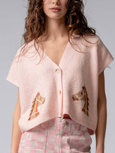 Load image into Gallery viewer, Western Horse V Neck Cropped Cardigan