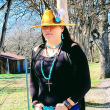 Load image into Gallery viewer, Chunky Beaded Turquoise Stone Earrings