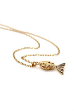 Load image into Gallery viewer, Small Articulated Gold Fish Necklace