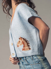 Load image into Gallery viewer, Western Horse V Neck Cropped Cardigan