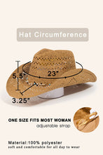 Load image into Gallery viewer, Beaded Cowrie Shell Straw Weave Western Cowboy Hat