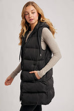 Load image into Gallery viewer, GIGI HOODED LONGLINE PUFFER VEST