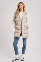 Load image into Gallery viewer, GIGI HOODED LONGLINE PUFFER VEST
