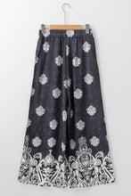 Load image into Gallery viewer, Black Boho Print Wide Leg Pants
