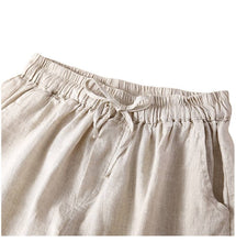 Load image into Gallery viewer, Floral crochet lace patchwork cotton linen shorts