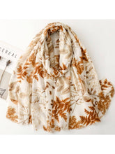 Load image into Gallery viewer, Scarvii - Leaf Print Long Thin Scarf