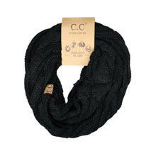 Load image into Gallery viewer, Metallic Cable Knit CC Infinity Scarf SF800MET