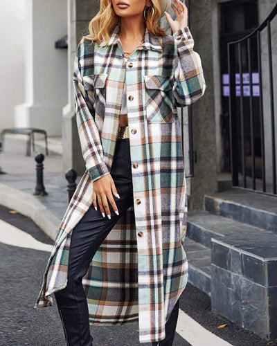 Longline Plaid Shacket