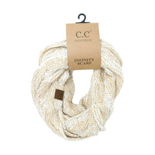 Load image into Gallery viewer, Metallic Cable Knit CC Infinity Scarf SF800MET