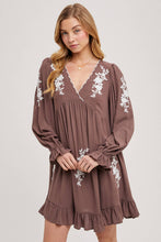Load image into Gallery viewer, FLOUNCY RUFFLED DRESS EMBROIDERED