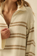 Load image into Gallery viewer, Tandy Striped Knit Quarter-Zip Sweater