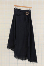 Load image into Gallery viewer, Italian Linen Wrap Skirt with Buckle Loop