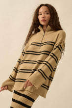 Load image into Gallery viewer, Tandy Striped Knit Quarter-Zip Sweater