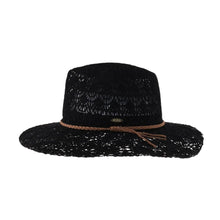 Load image into Gallery viewer, Horseshoe Lace Knit with Braided Suede Trim C.C Panama Hat K
