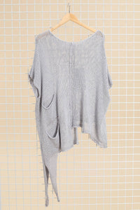 Nottie Long Asymmetrical Cotton Sweater- France